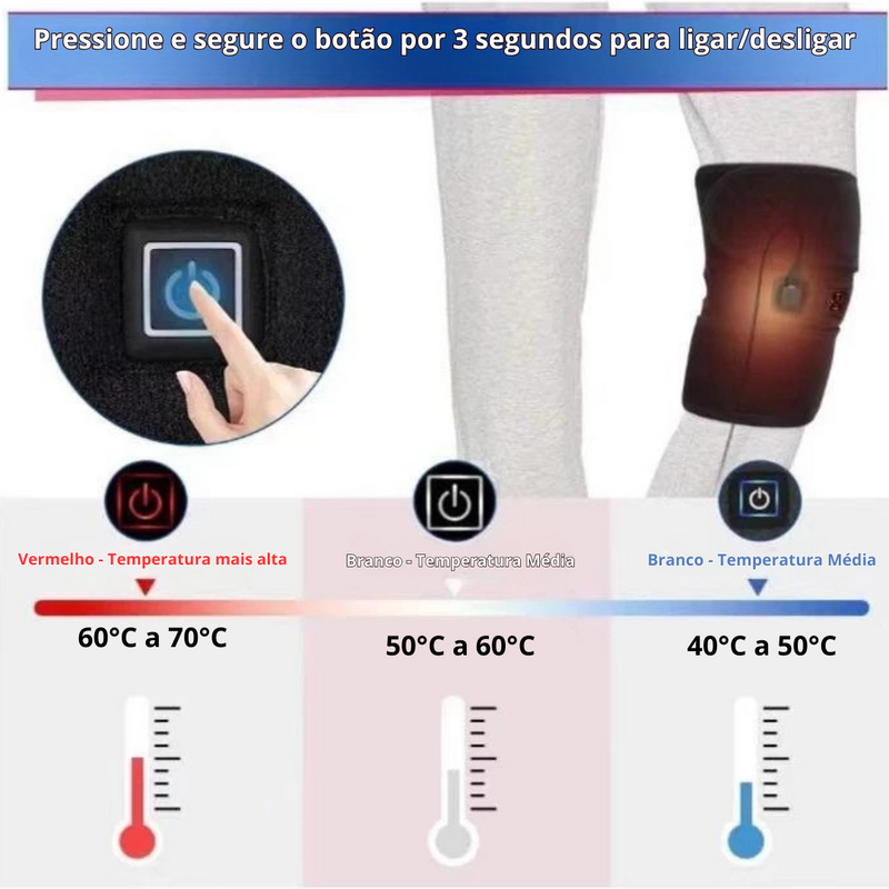 Joelheira Elétrica USB Para Alivio De Dores No Joelho Infravermelho