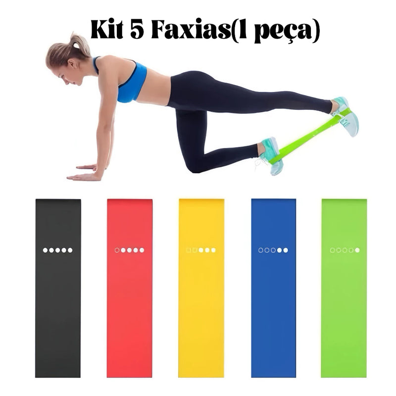 Faixas Elásticas MAXFIT Para Exercícios Multifuncional Yoga Fisioterapia e Treino