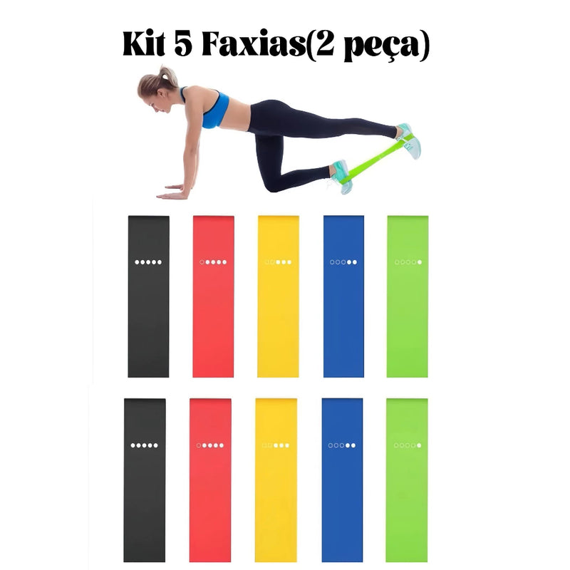 Faixas Elásticas MAXFIT Para Exercícios Multifuncional Yoga Fisioterapia e Treino