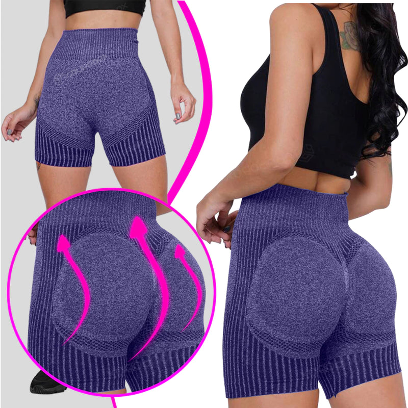 Short Academia Fitness Bermuda Feminino Cintura Alta Modela Levanta Bumbum