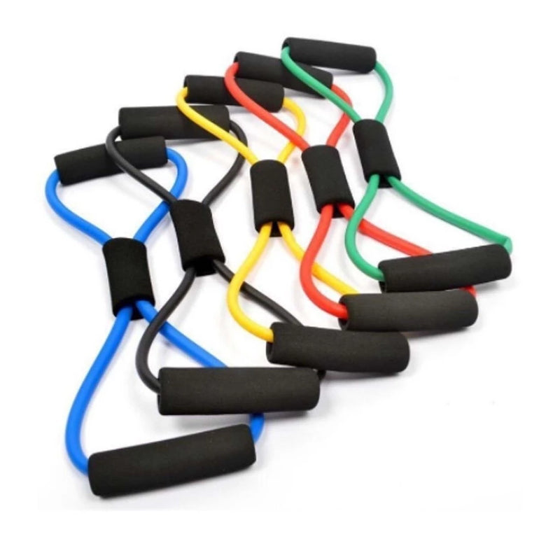 Maxfit - Kit 2 em 1: Elástico Tensão Extensor + 5 Mini Band de Treino - Ideal para Exercícios Funcionais e Fisioterapia
